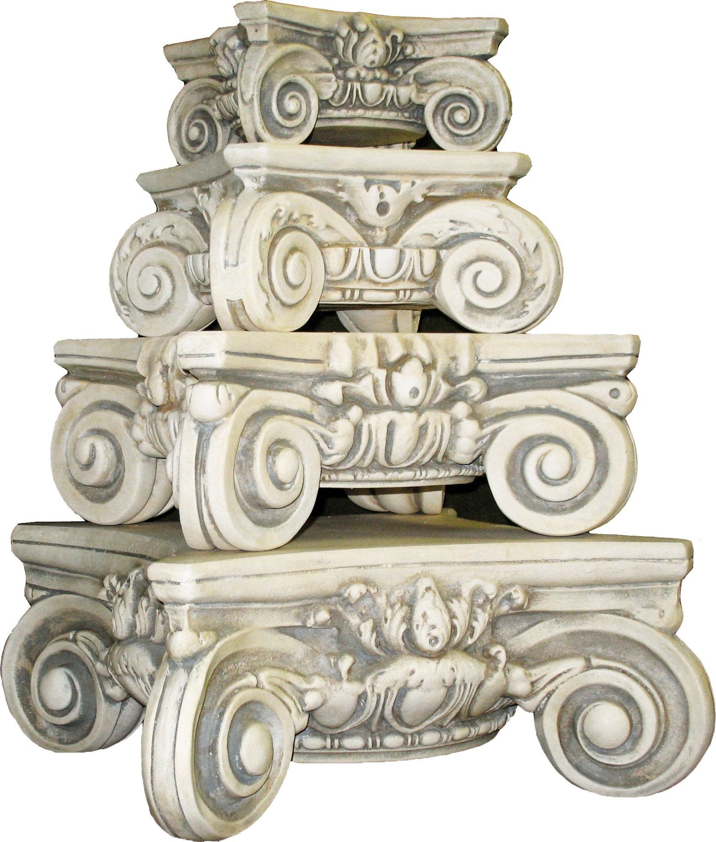 Decorative grey white architectural riser with intricate ionic carvings from classical times by Museumize.com