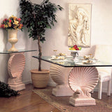 Shell Scalloped Dining Table Base with matching Seashell Scalloped Console Table Base