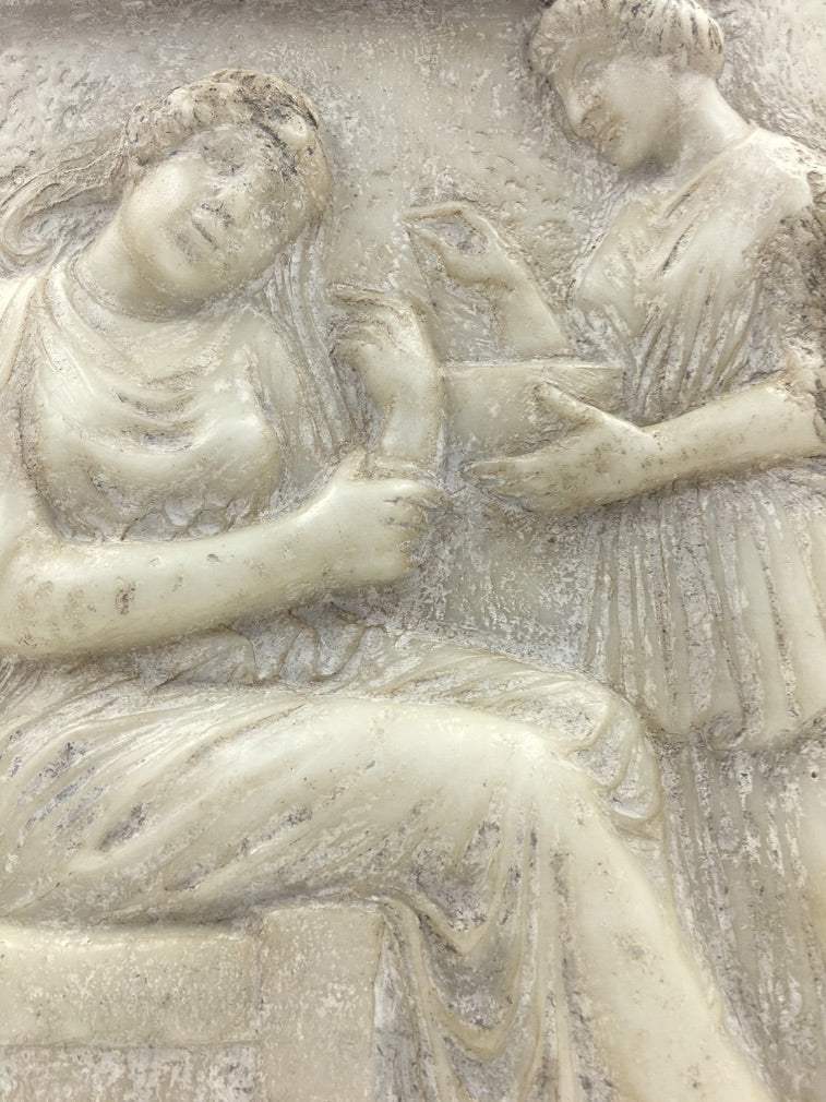 Greek Tombstone Stele of Glykylla Wall Hanging Relief 15.25H