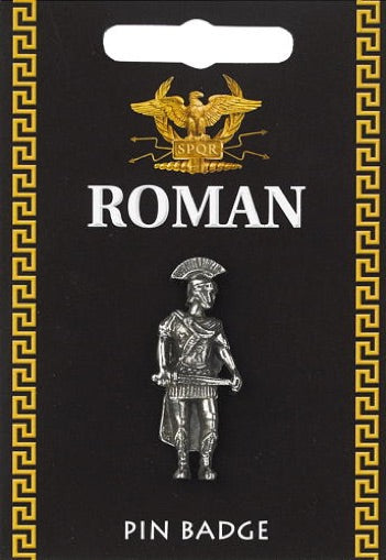 Roman Centurion Soldier Pewter Pin Pinback Badge Tie Tack 1.5H - Museumize.com