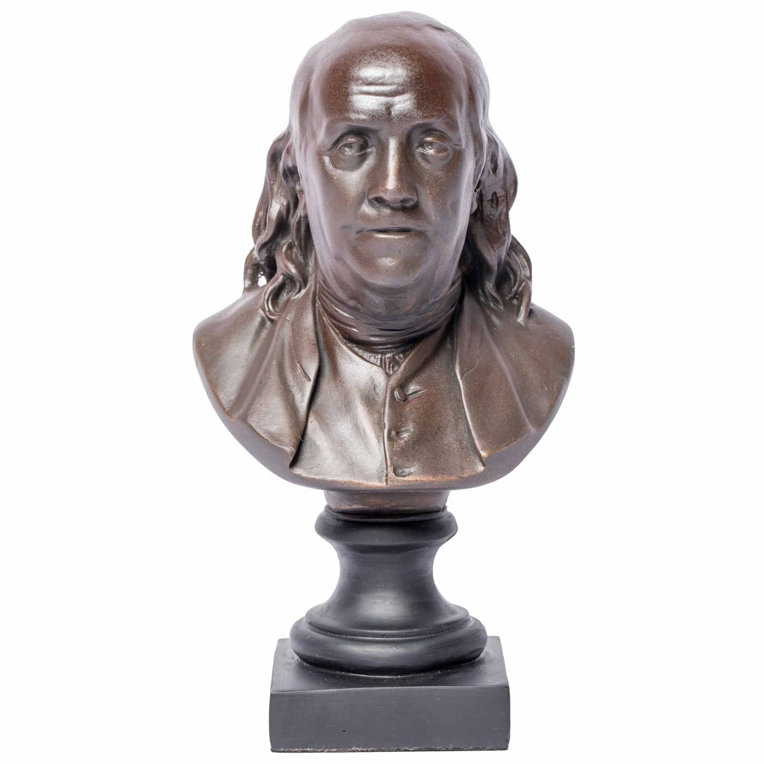 Benjamin Franklin Portrait Bust by Houdon, Desk Statue