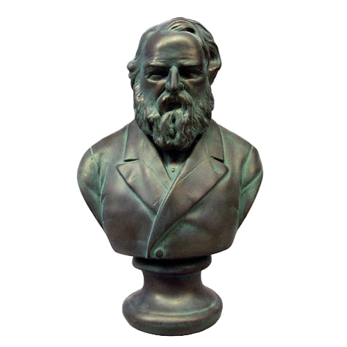 Ulysses S Grant, USA President, desk bust for American history, green bronze finish.