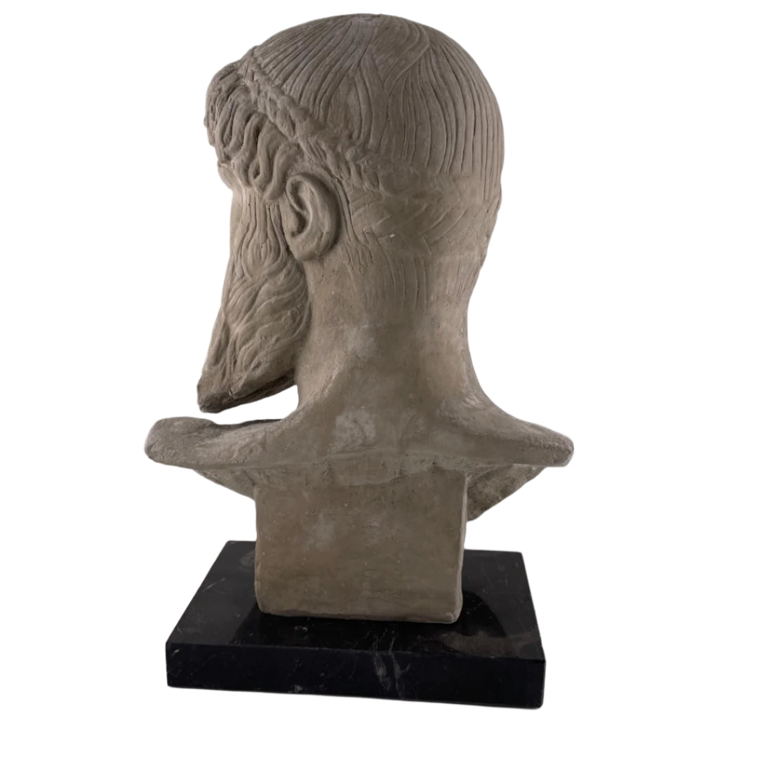 Statue - Greek Zeus of Artemision Head 9 x 6 x 3.5 in AS IS ATTIC no returns - Museumize.com