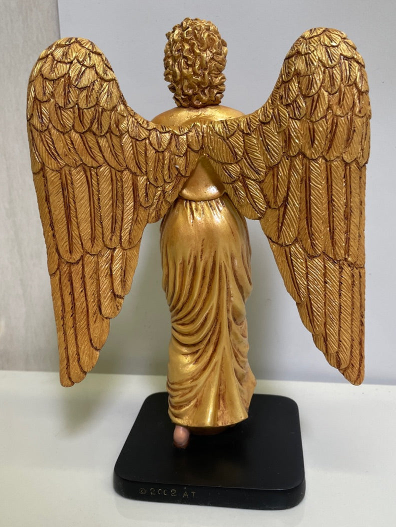 Statue - Archangel Gabriel Praying Gold 8.25H AS IS ATTIC no returns - Museumize.com