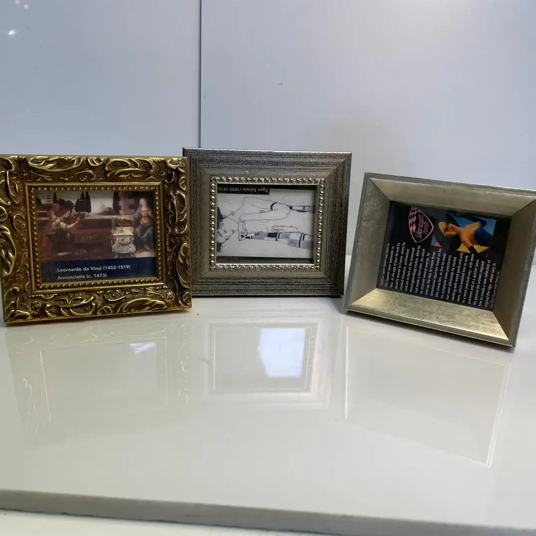 Small Picture Frame - Set of 3 fancy picture frame 4 in x 3.5 AS IS ATTIC no returns - Museumize.com