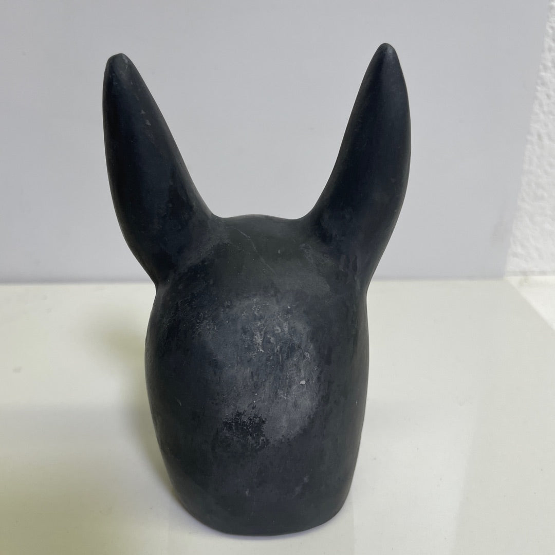 Statue - Egyptian Anubis Head 5H Black Figurine Paperweight AS IS attic no returns - Museumize.com