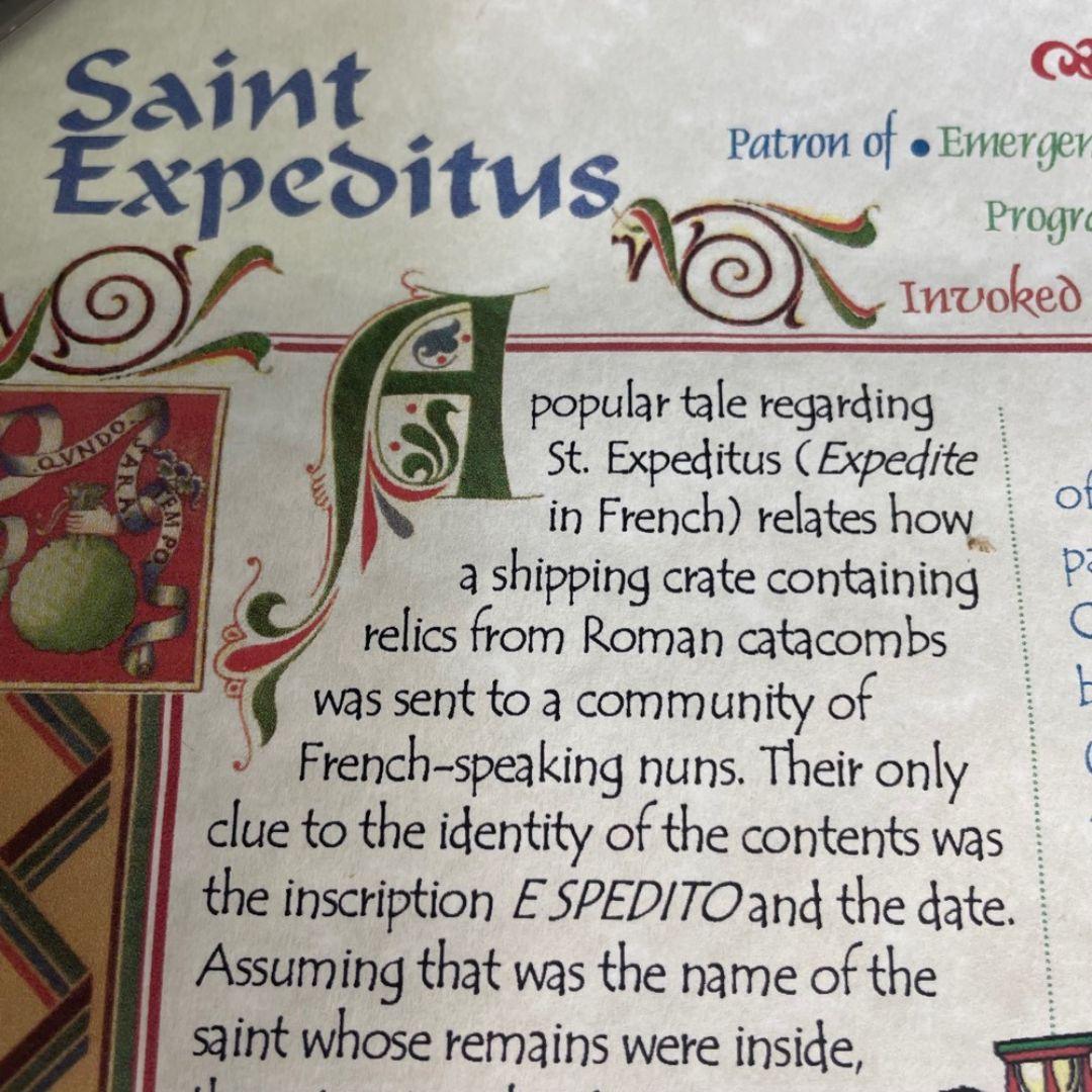 Wall Relief - Saint Expeditus Invoked for Procrastination Handmade USA - Museumize.com