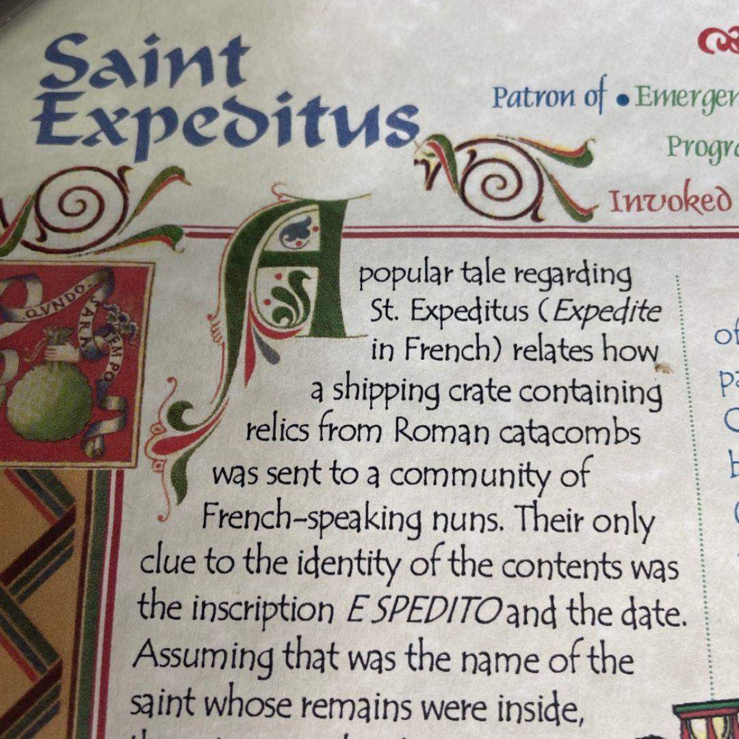 Wall Relief - Saint Expeditus Invoked for Procrastination Handmade USA - Museumize.com