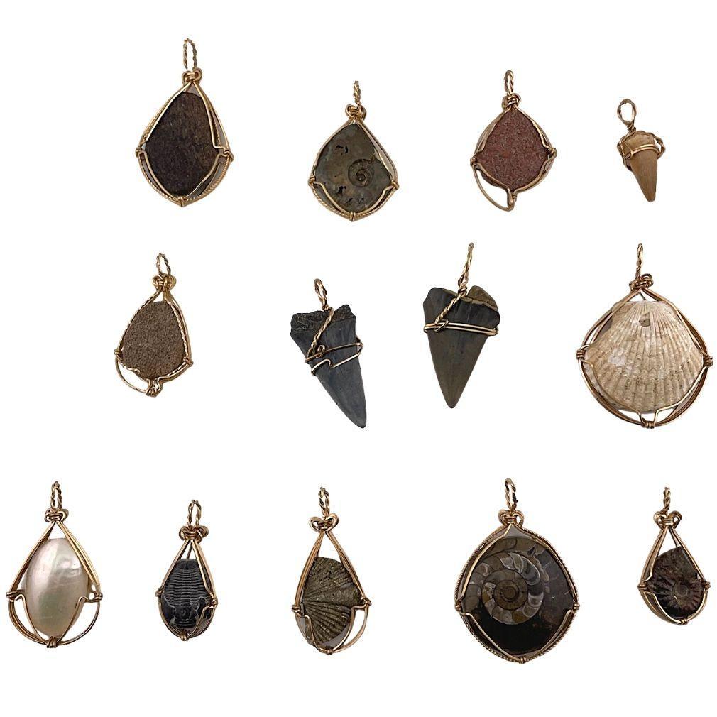 Boheme Tooth Fossil Pendant Handmade Jewelry Making Boho 2L attic - Museumize.com