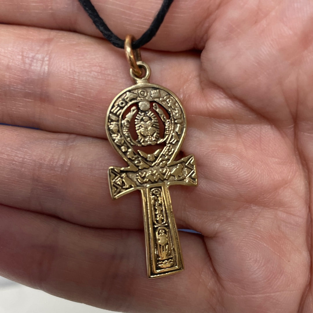 Egyptian Ankh Bronze Pendant Necklace - Key of Life