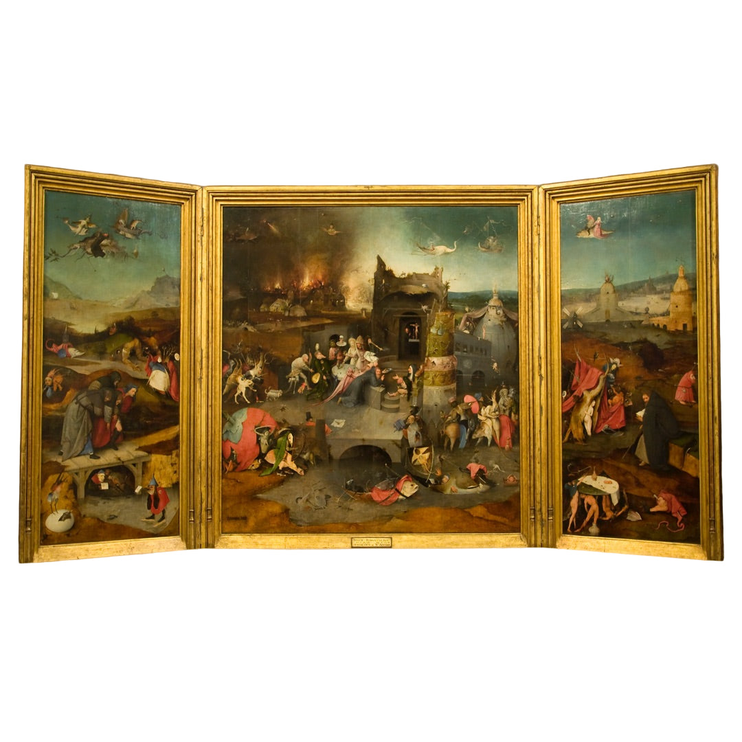 Hieronymus Bosch Triptych painting called The Temptation of St Anthony.