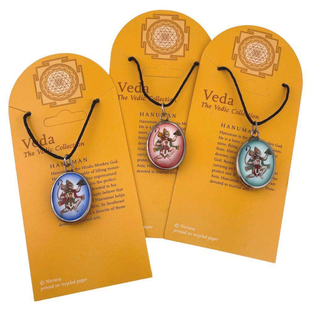 Hanuman Monkey Hindu Color Ceramic Unisex Pendant Charm Necklace - Museumize.com