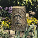Odin Tree Stump Sculptural Side Accent Garden Table 17.5H