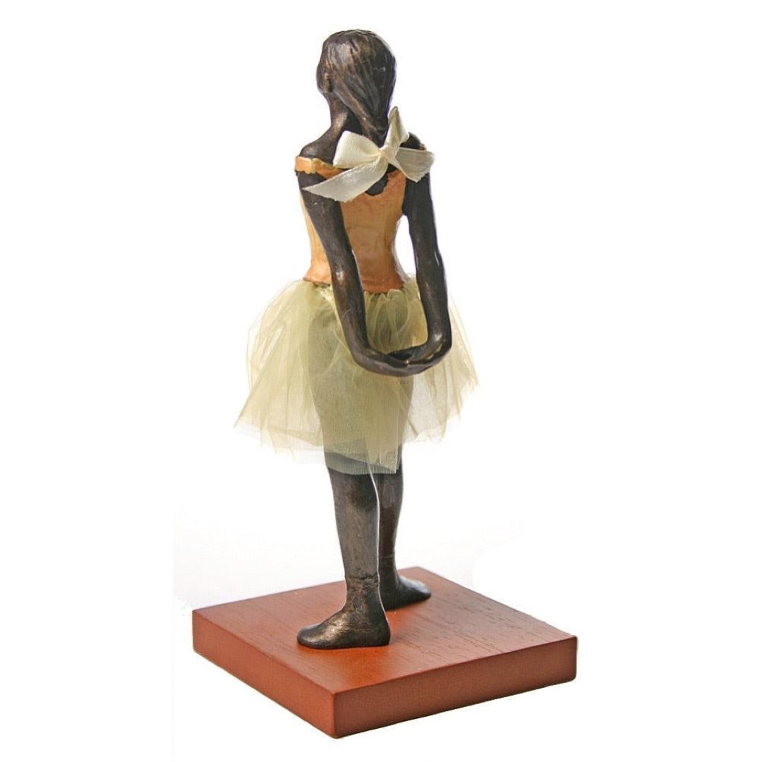 Little Dancer of Fourteen Years with Fabric Skirt Statue by Degas, 8.5H