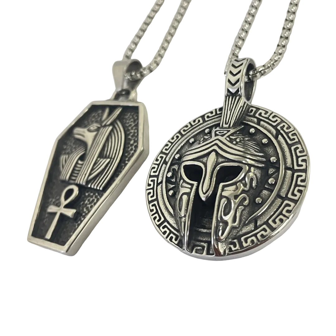 Anubis Ankh Coffin Shape Pendant Necklace