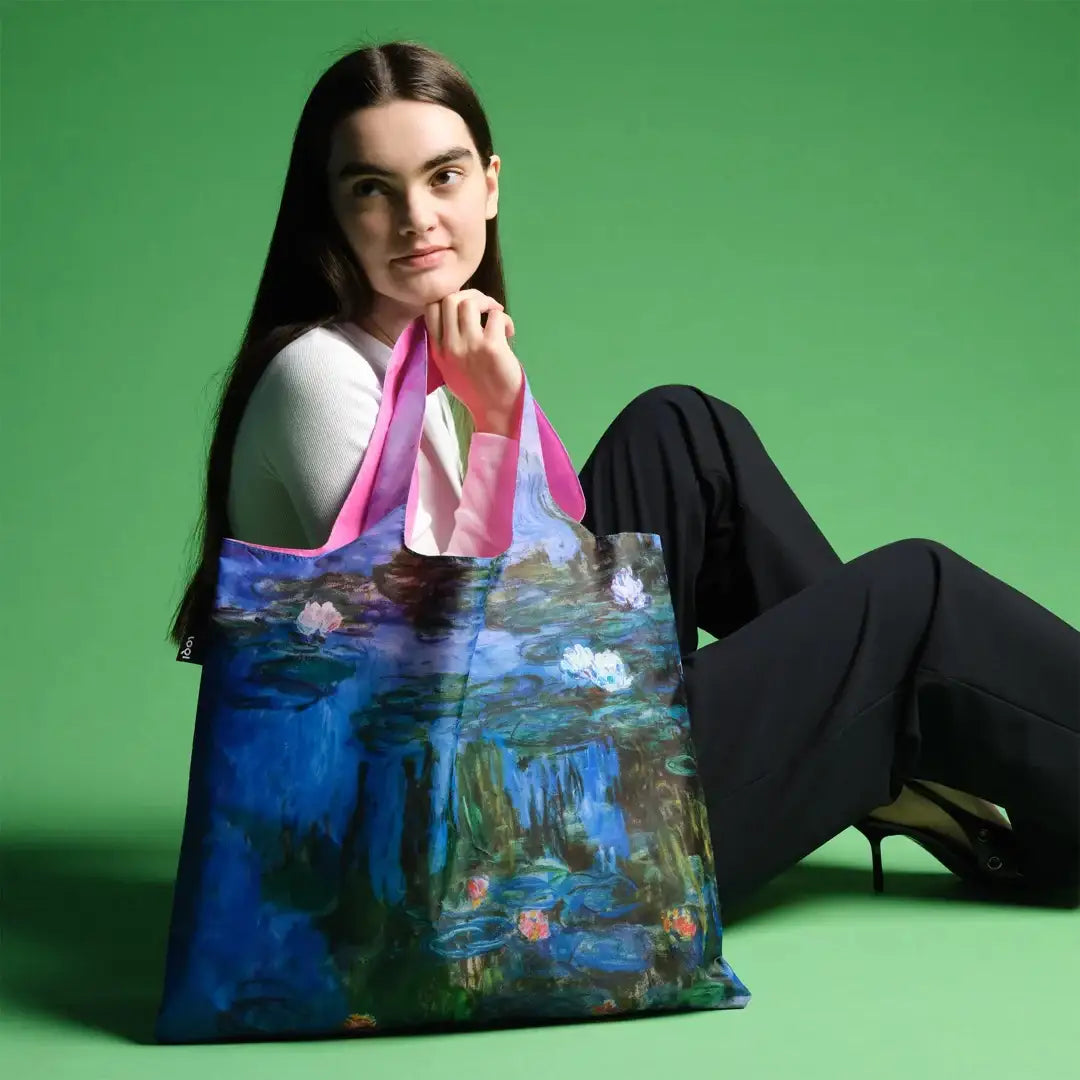 Impressionist recycled shopping bag featuring Claude Monet Water Lilies
