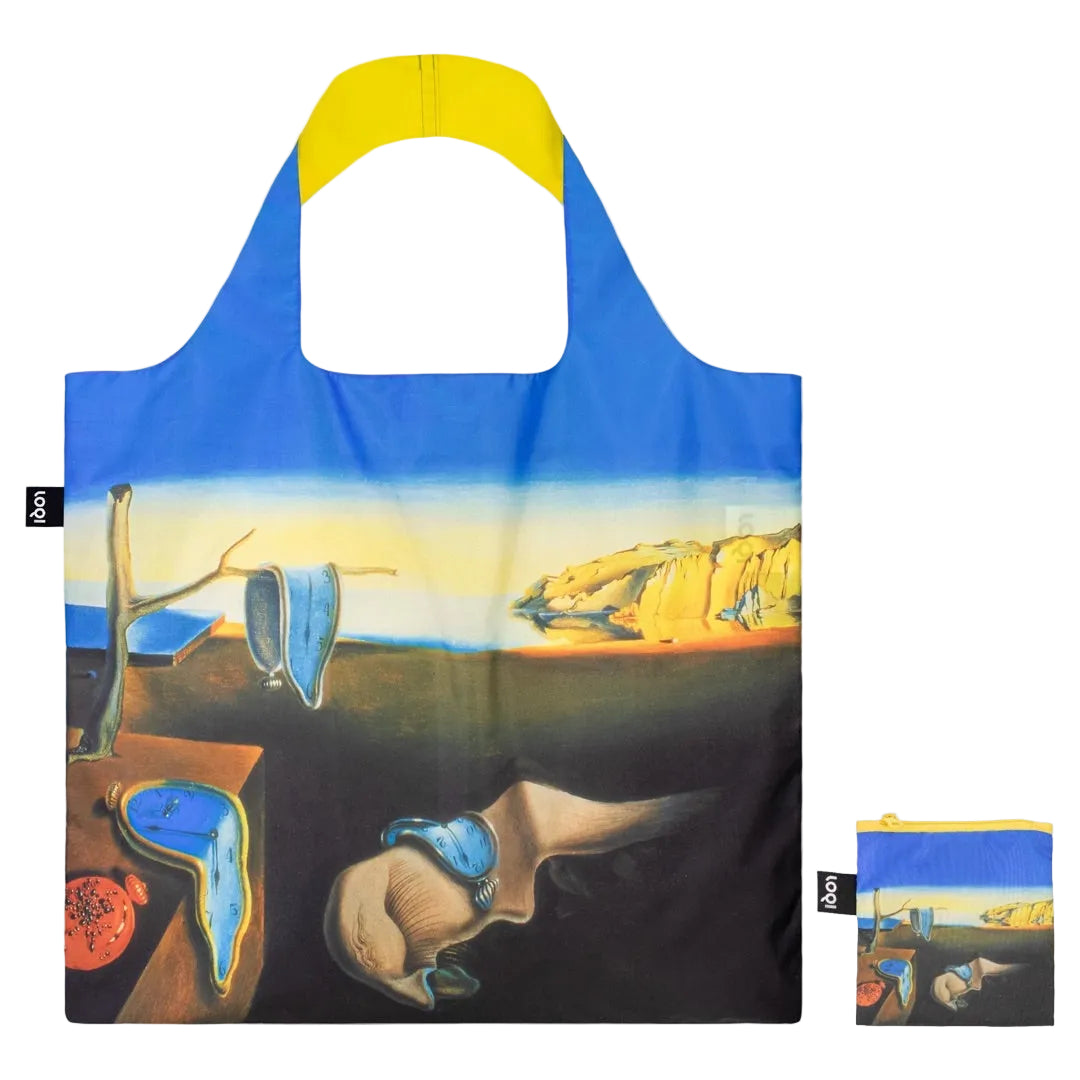 Dalí Persistence of Memory tote bag with melting clock artwork