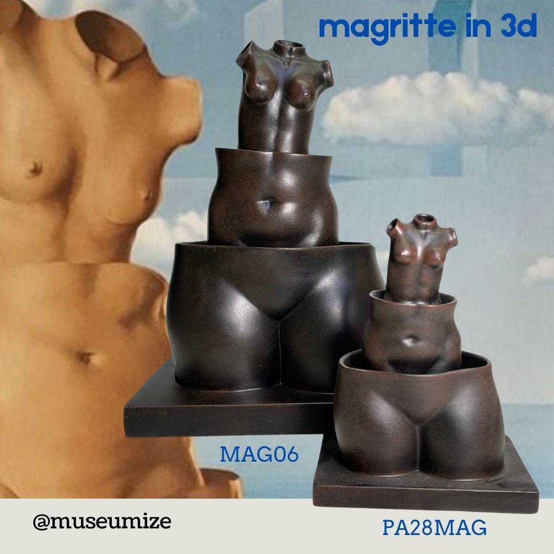 Magritte Female Three Tiers Surrealism Megalomania La Folie des Grandeurs Statue 7H - Museumize.com