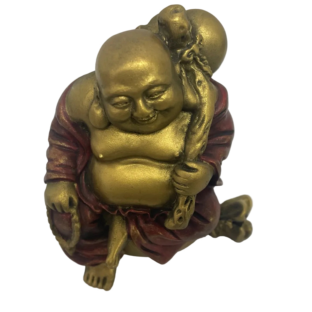 top view shows depth of small Happy Buddha statue