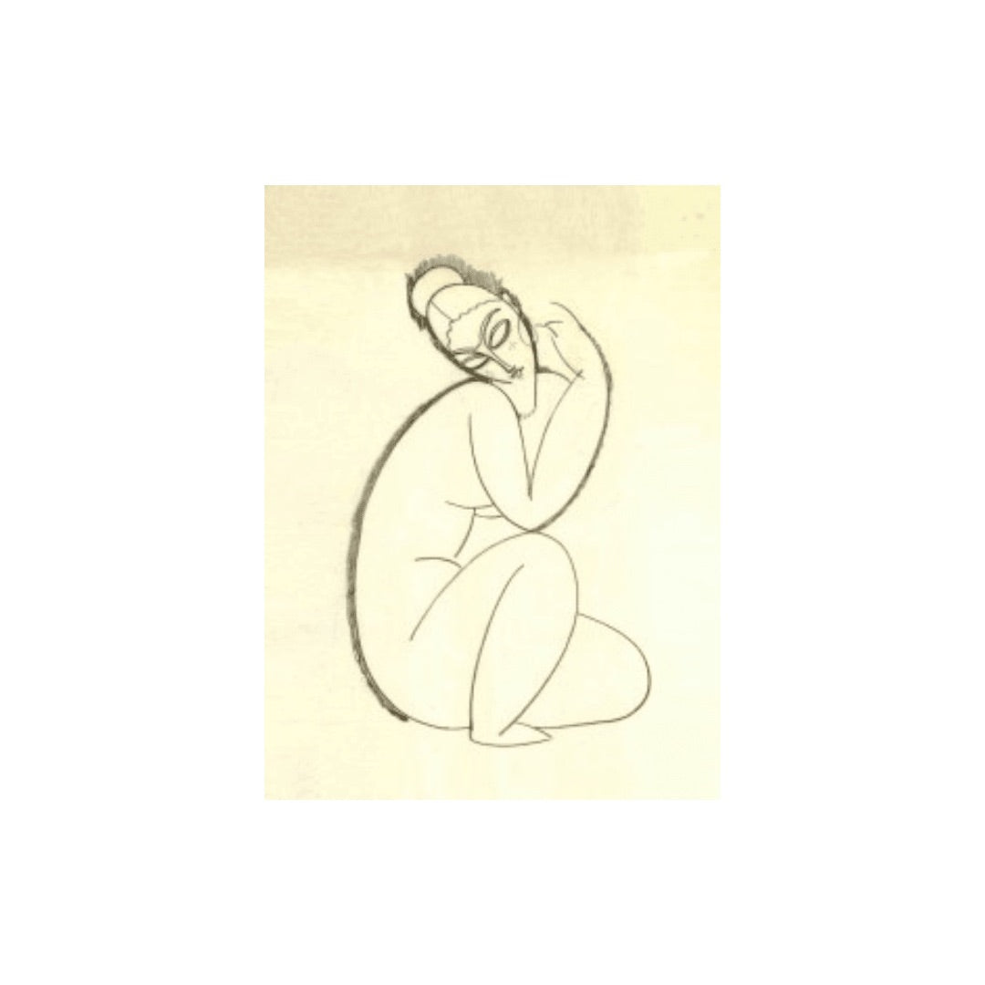 Amedeo Modigliani drawing abstract female nude