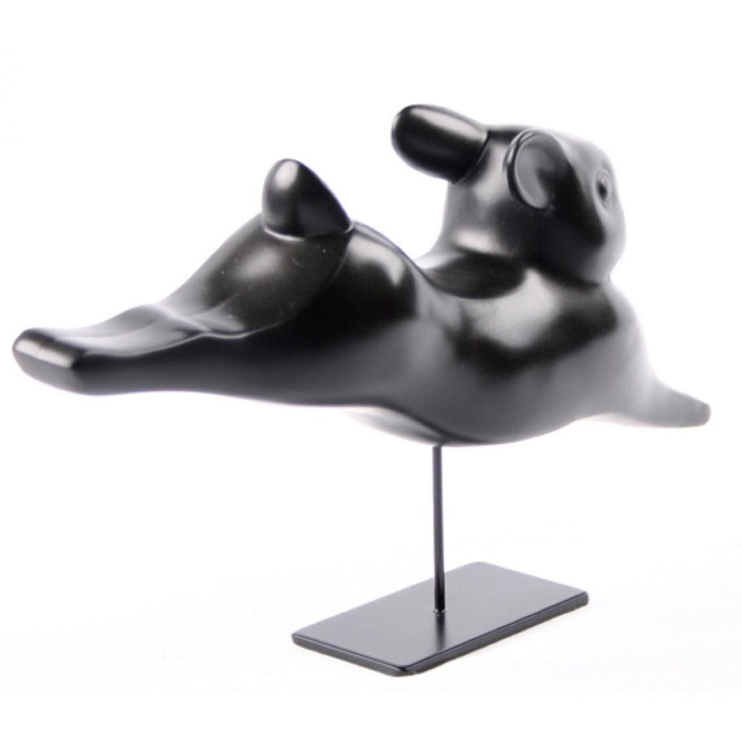 Modern running rabbit animal sculpture inspired by François Pompon.