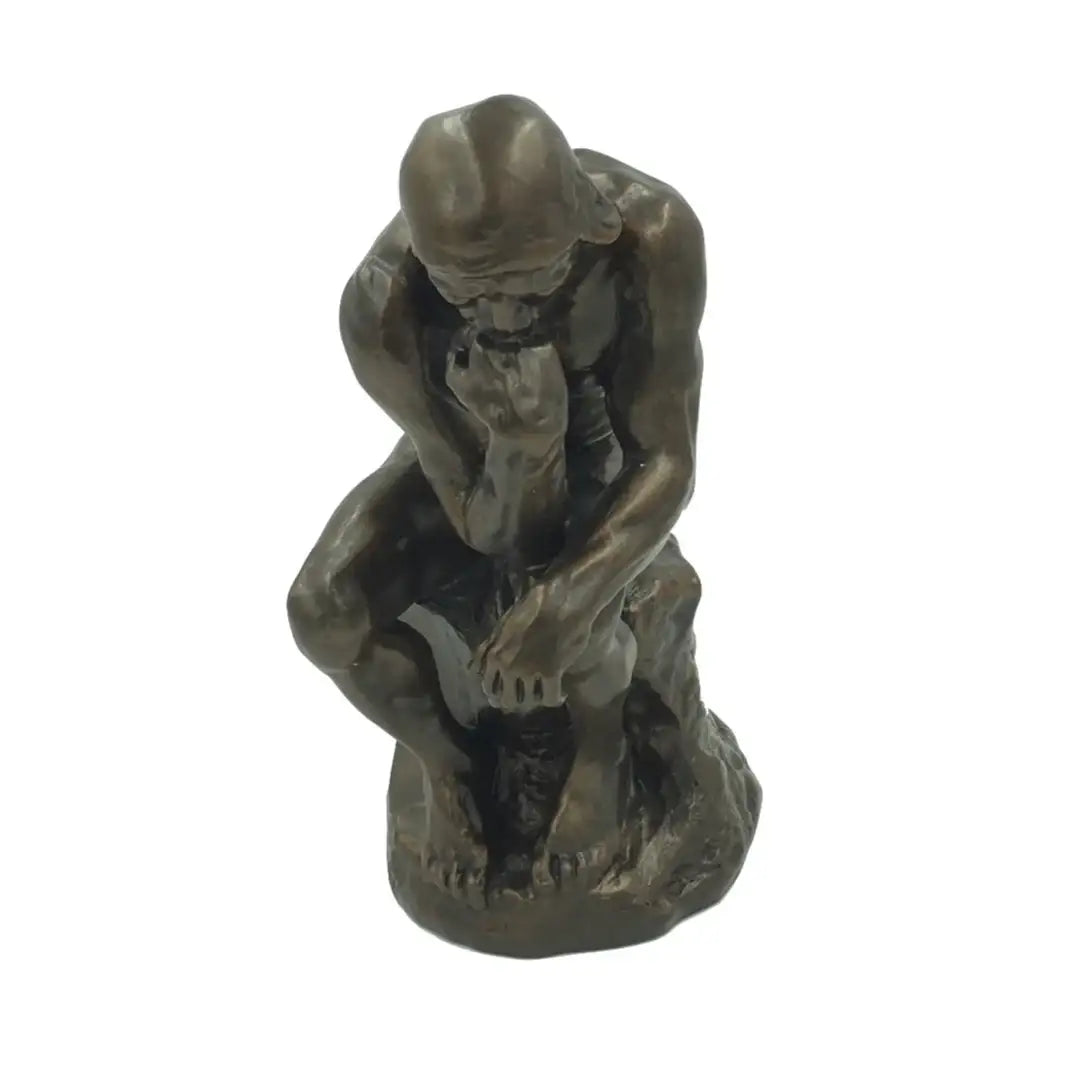 Head on view of Rodin The Thinker seated pose large statue