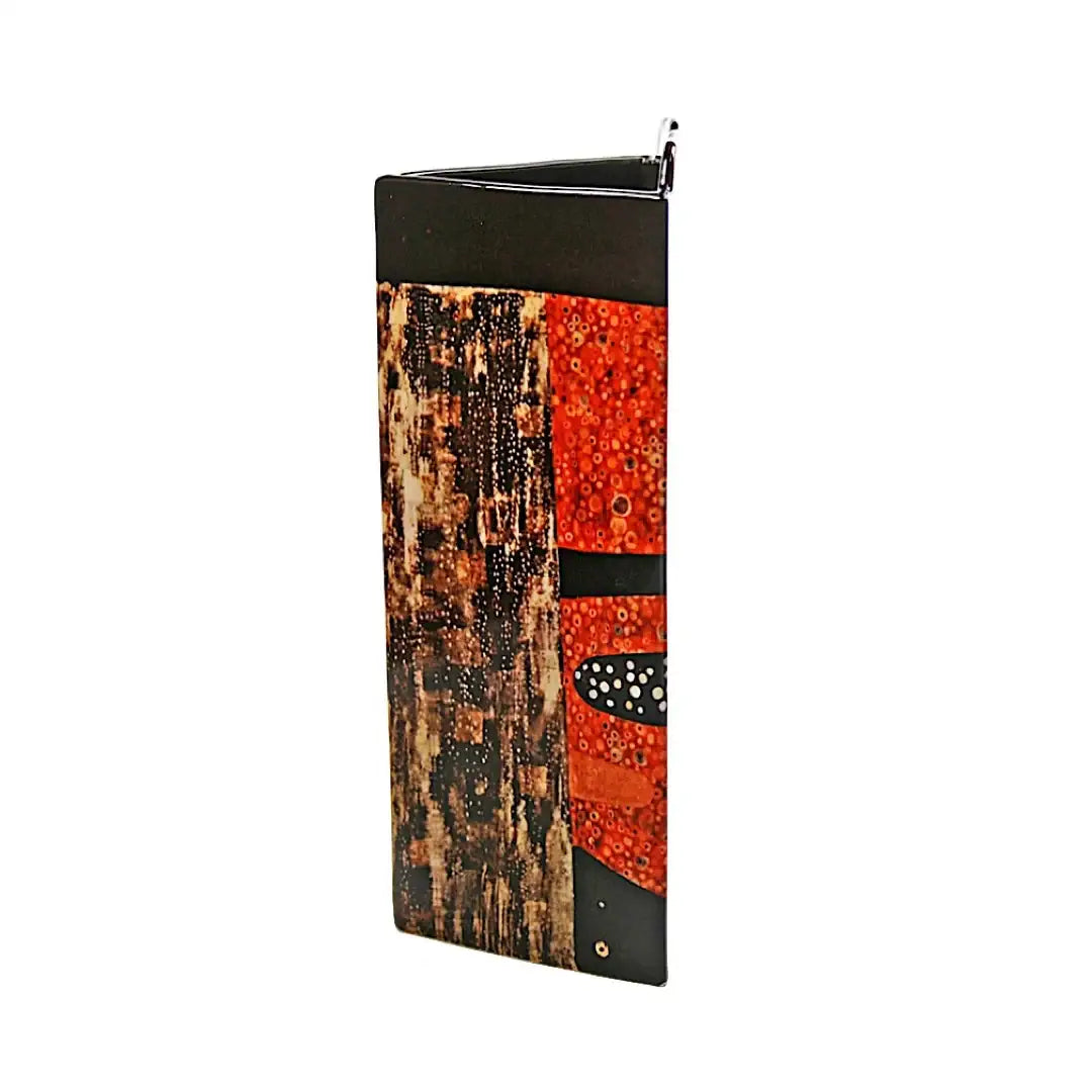 side view Museum art vase with Klimt mother and child motif in geometric Art Nouveau style