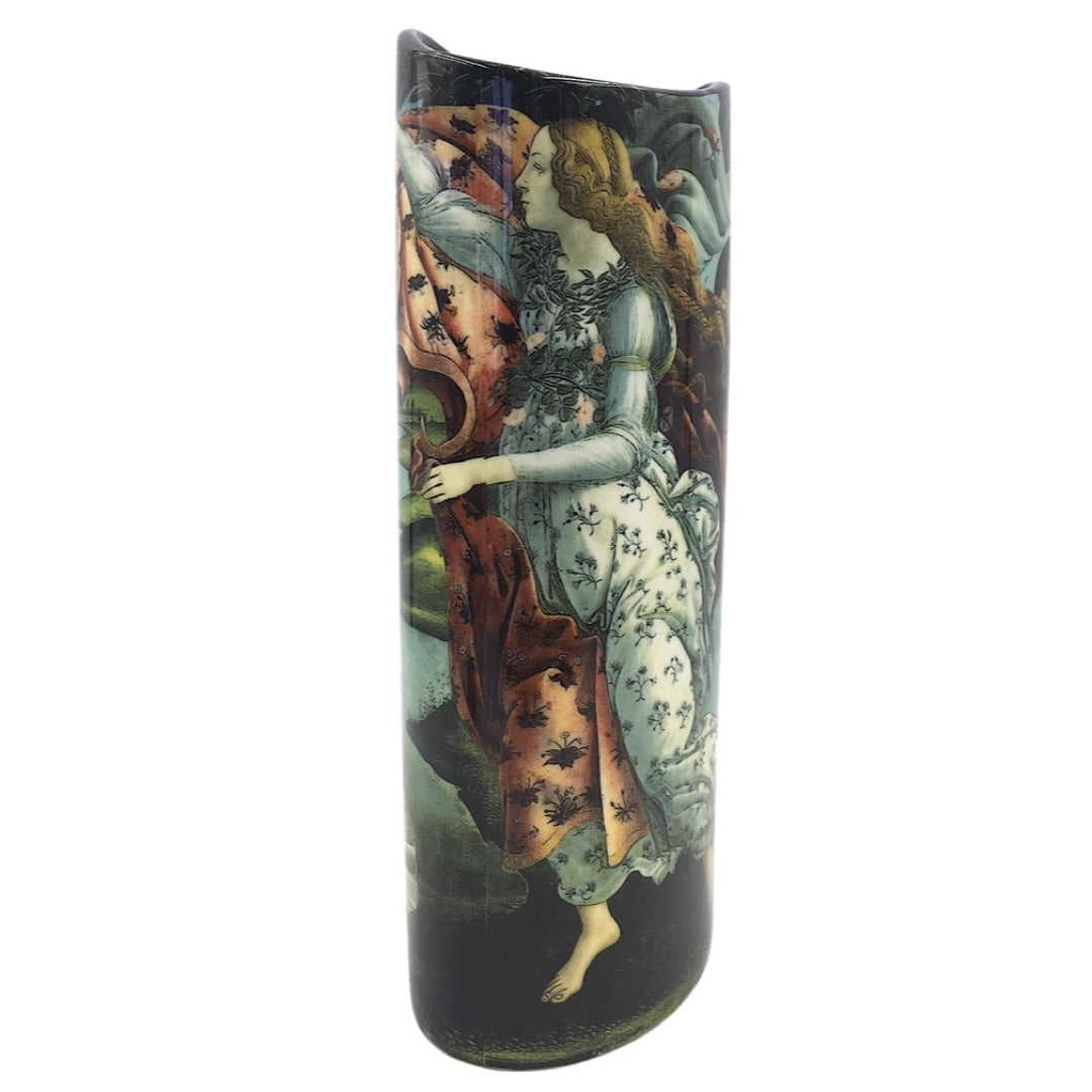 Oval ceramic vase with Birth of Venus scene and flowing drapery detail