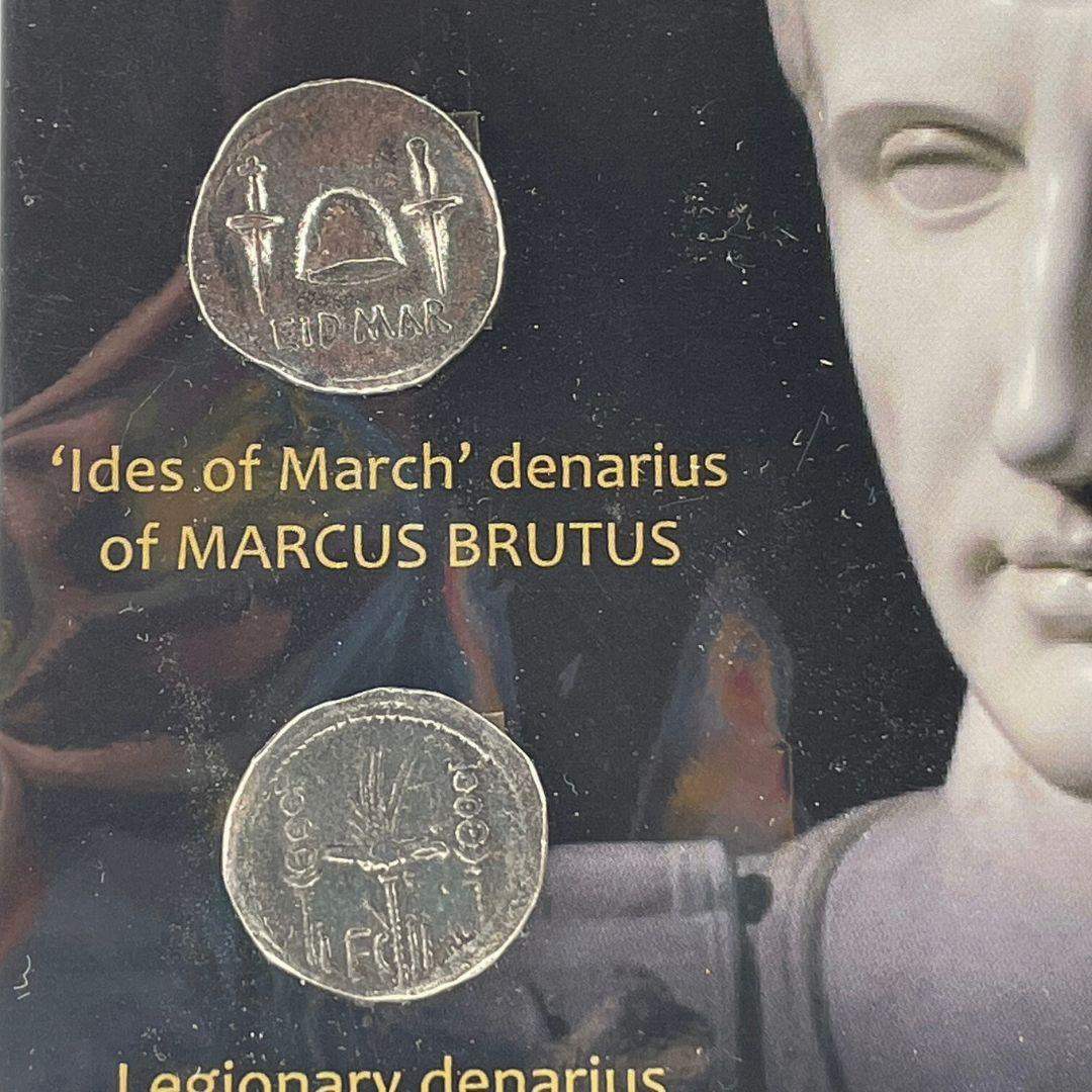 Ides of March denarius roman replica coi n of Marcus Brutus, for purchase