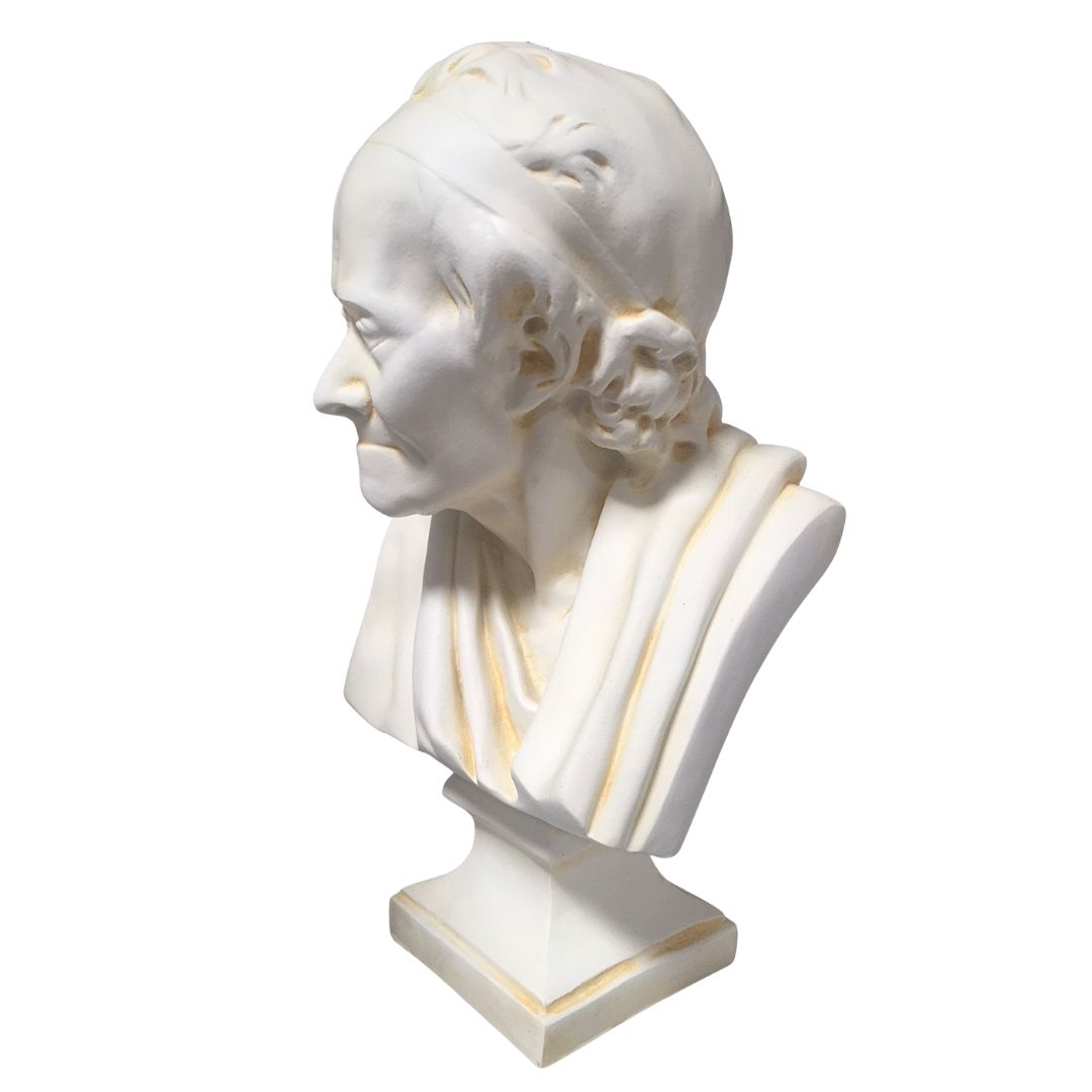 Voltaire French Philosopher Portrait Bust Statue Lifesize by Houdon 22H