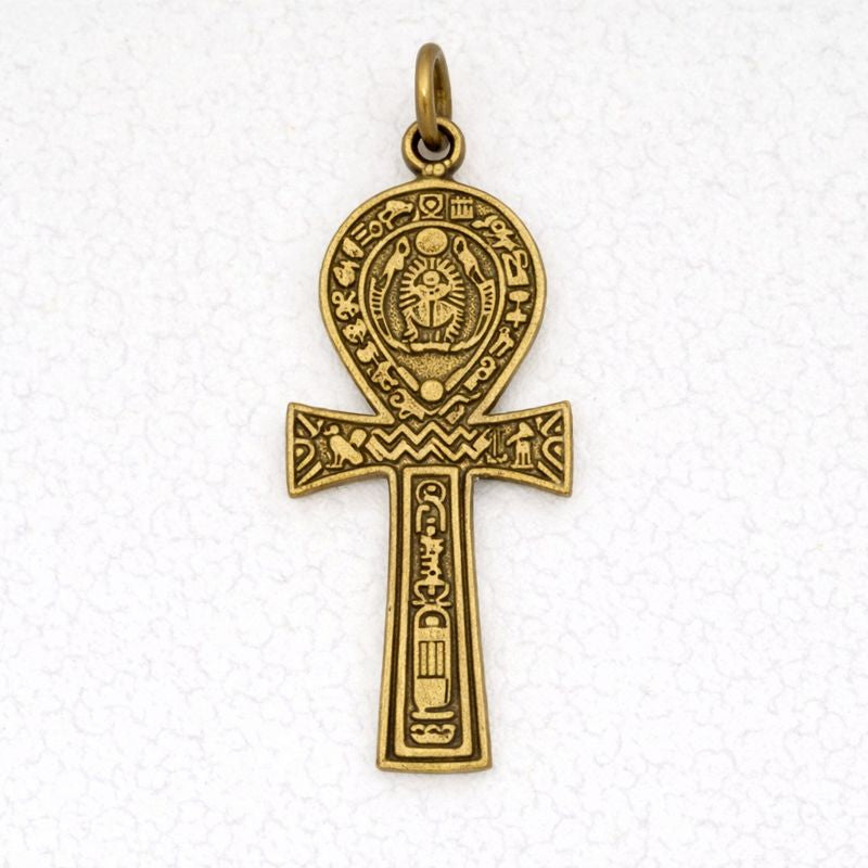 egyptian ankh pendant made from bronze, sign of life
