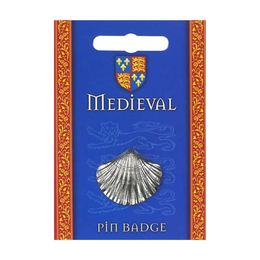Scallop Shell Medieval Pilgrim Pilgrimage Pin Pinback Badge Tie Tack 1H - Museumize.com