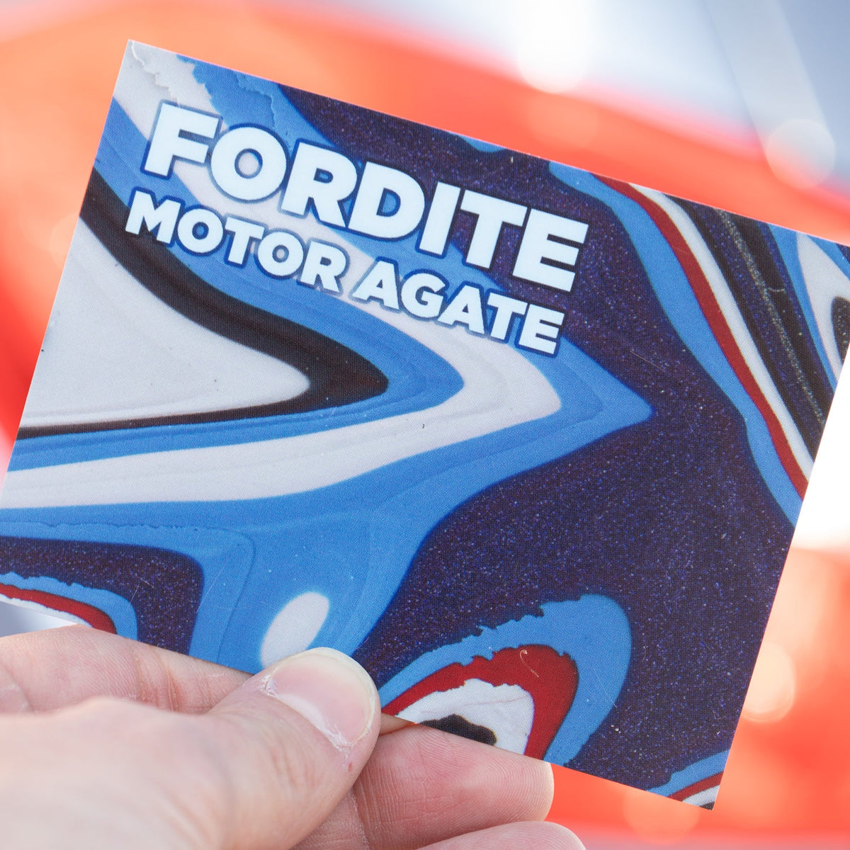 Fordite American Motor Agates of Paint - Display Card