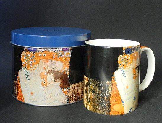 Klimt Mother and Child Ceramic Coffee Mug in Tin 12 oz - Museumize.com