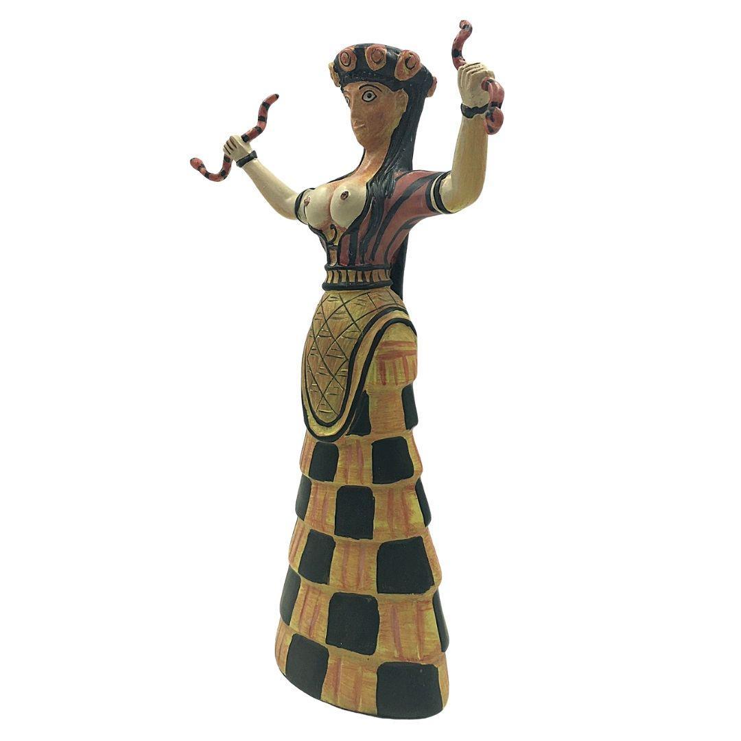 Minoan Greek Snake Goddess from Crete Statue Replica 10.75H - Museumize.com