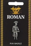 Roman Centurion Soldier Pewter Pin Pinback Badge Tie Tack 1.5H