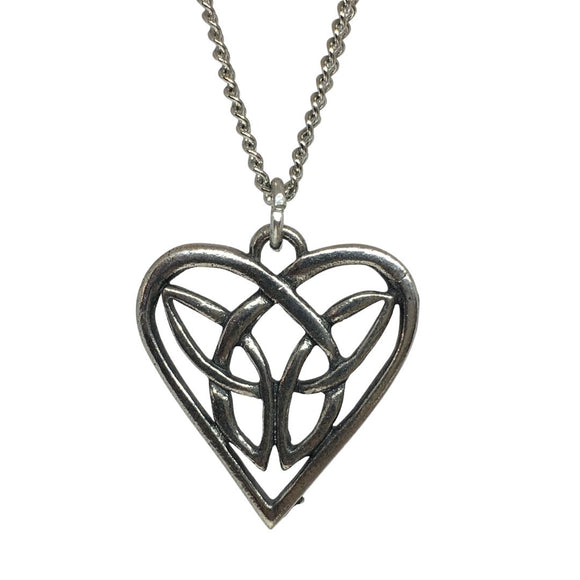 Celtic Loving Heart Pewter Pendant Necklace Unisex 18L