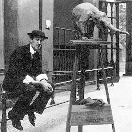 Elephant with Trunk Reaching Statue by Bugatti 10L - Museumize.com