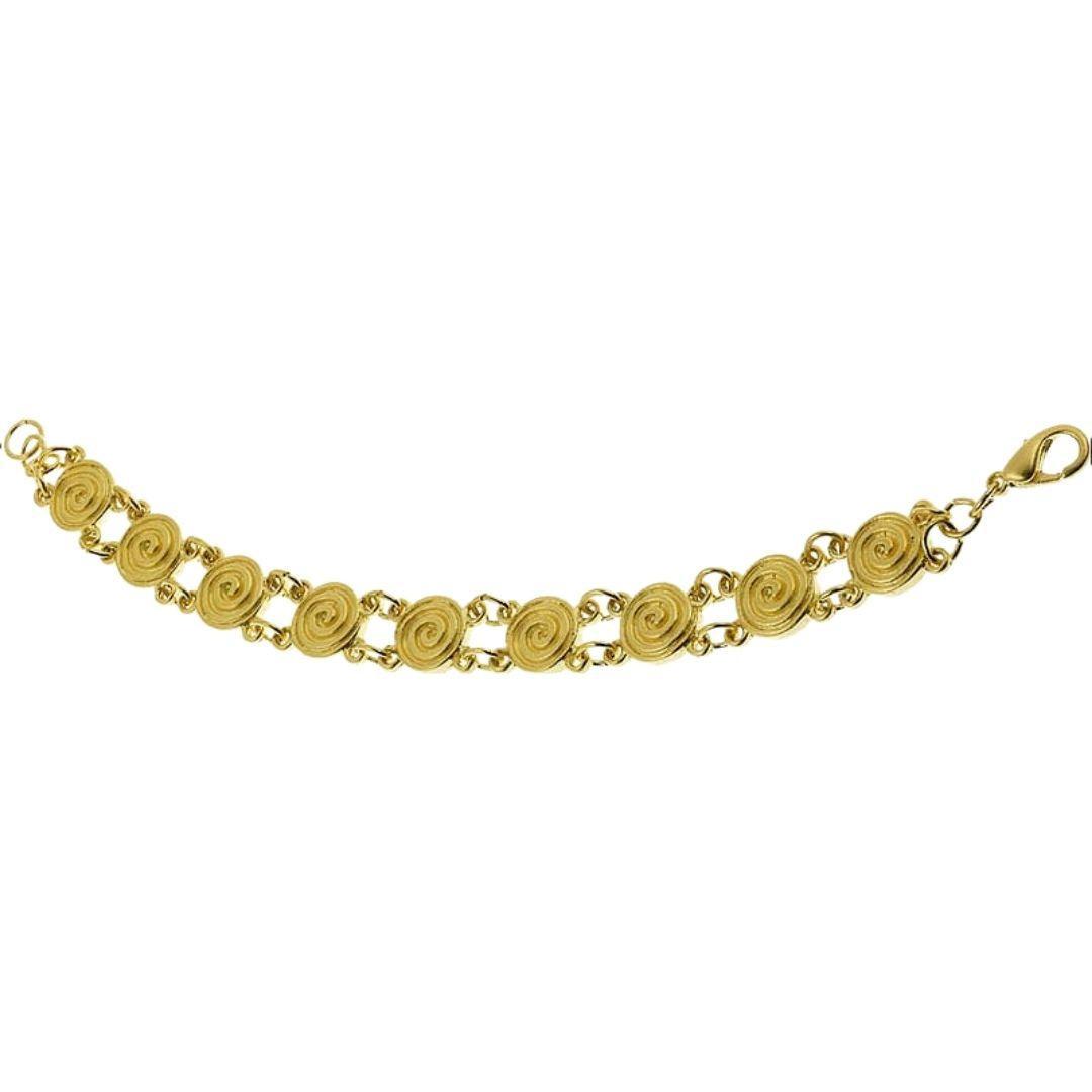 Greek Geometric Spiral Motif Link Bracelet - Museumize.com