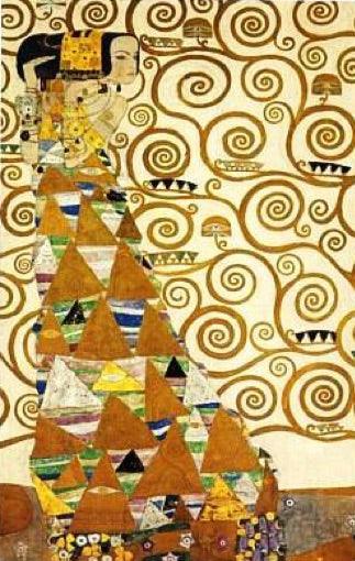 Expectation Art Nouveau Woman Statue Triangle Dress by Gustav Klimt 9H - Museumize.com