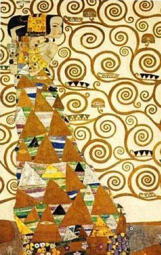 Expectation Art Nouveau Woman Statue Triangle Dress by Gustav Klimt 9H - Museumize.com