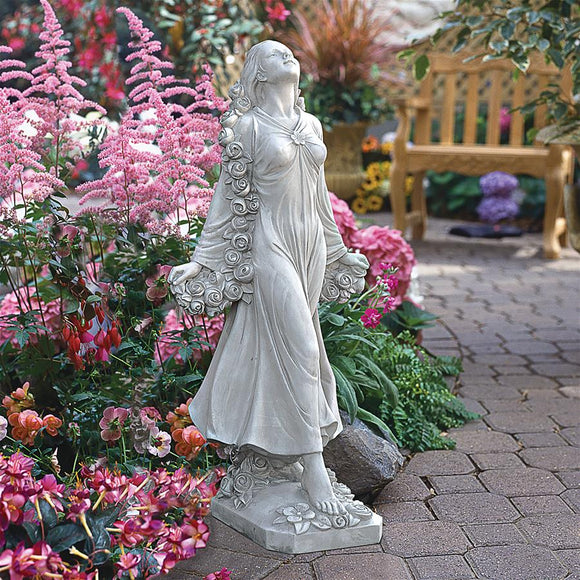 Flora Lady with Roses Divine Patroness of Gardens by Bronti 30.5H