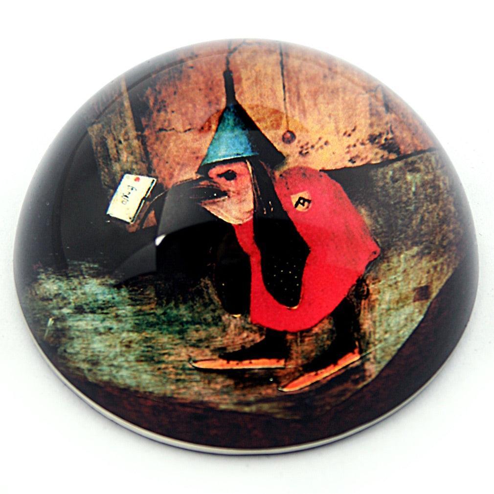 Bosch Bird With Letter Glass Dome Gift Paperweight 3W - Museumize.com