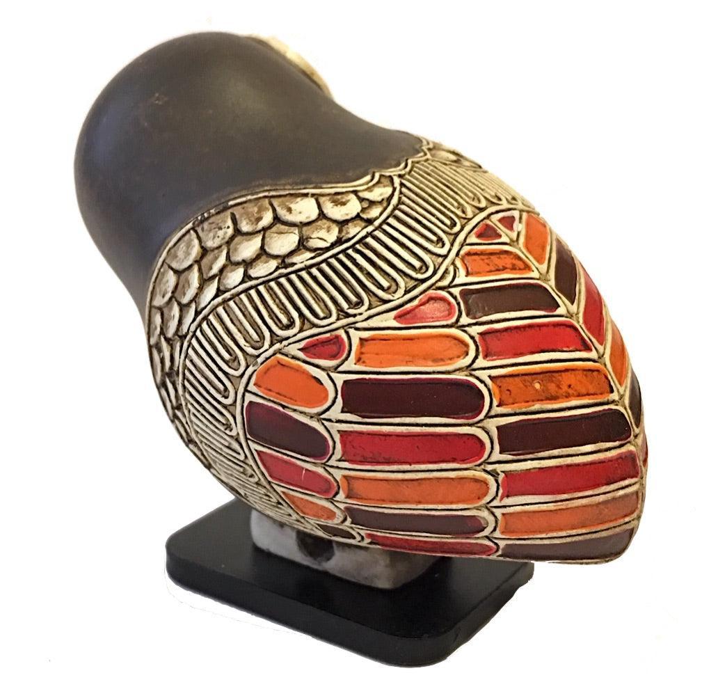 Owl Miniature Figurine Ancient Greek Color Painted Owl Replica Statue 2H - Museumize.com