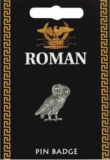 Owl Athena Minerva Pin Badge Tie Tack Pinback Pin Badge - Museumize.com