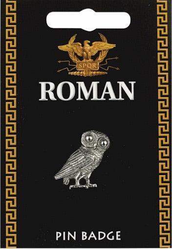 Owl Athena Minerva Pin Badge Tie Tack Pinback Pin Badge - Museumize.com