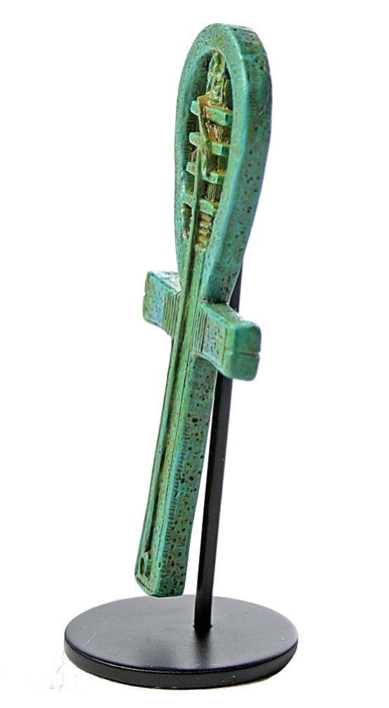 Egyptian Ankh Djed Was Amulet Small Statue on Stand 4H - Museumize.com
