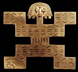 Precolumbian Tolima Abstract Human Figure Pendant Necklace