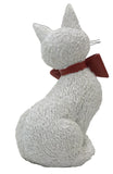 Cat White Coquette So Cute Coy Look Wearing Red Bow Figurine by Dubout