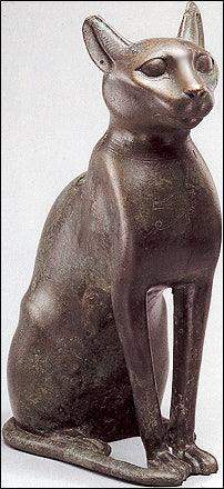 Egyptian Cat Bastet Pierced Drop Earrings Museum Jewelry - Museumize.com